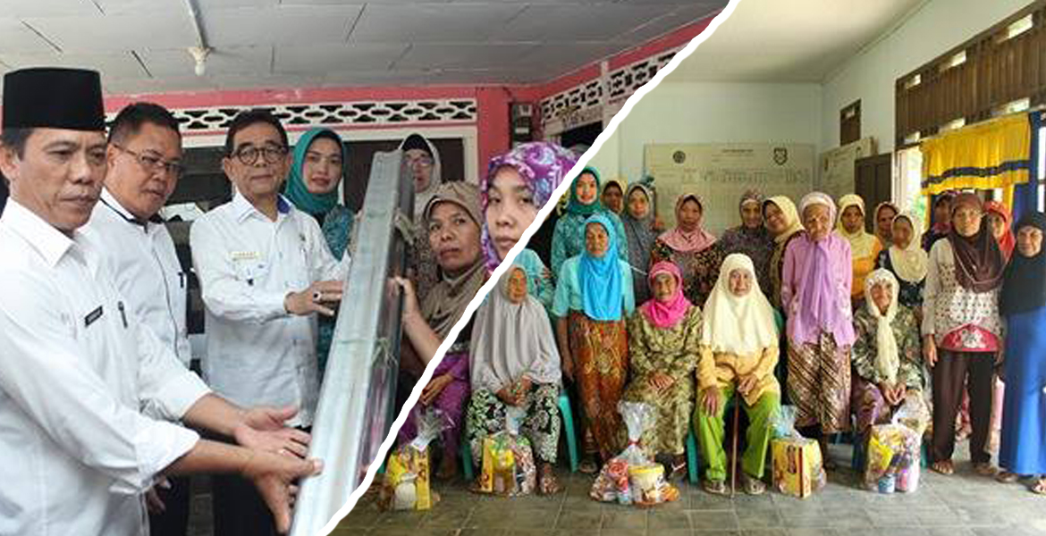 Pemberian bantuan dan sembako oleh Bupati kepahiang dan Istrinya