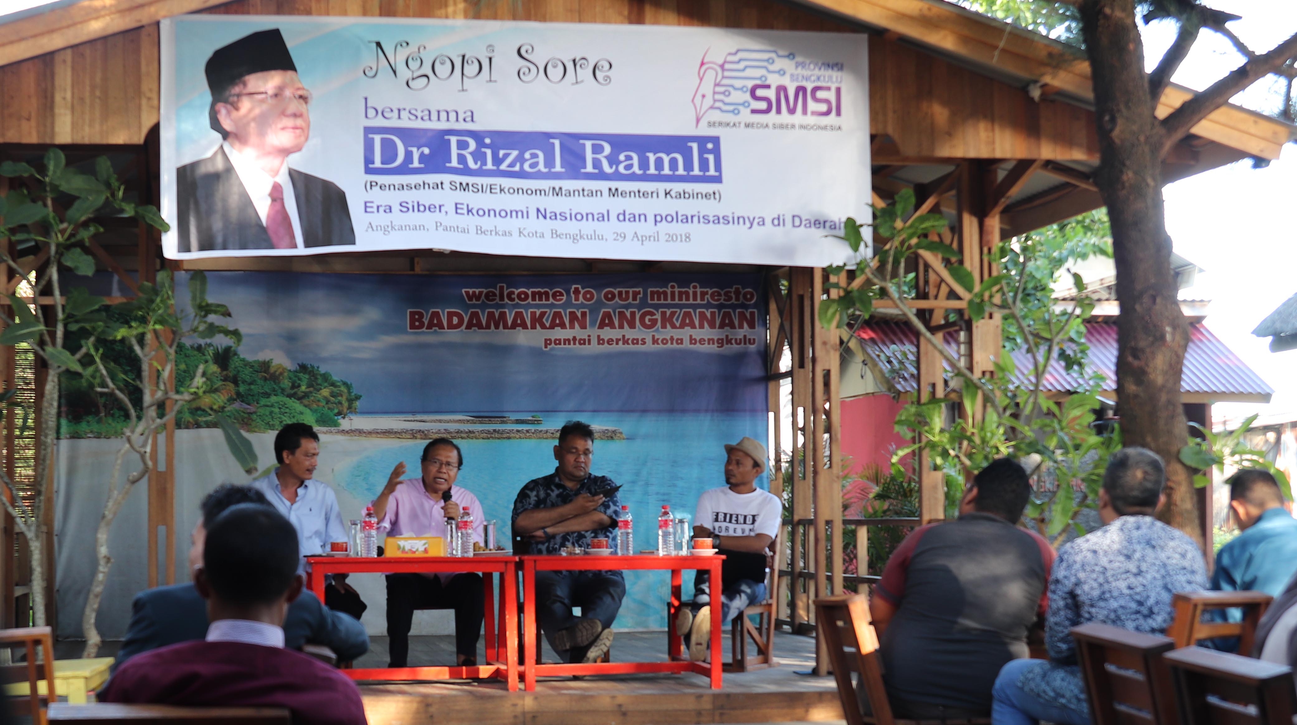 Dr Rizal Ramli saat mengisi diskusi bersama SMSI Bengkulu