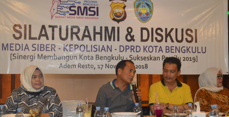 Kapolda Bengkulu Brigjen Pol Coki Manurung saat diskusi bersama SMSI Bengkulu dan DPRD Kota Bengkulu