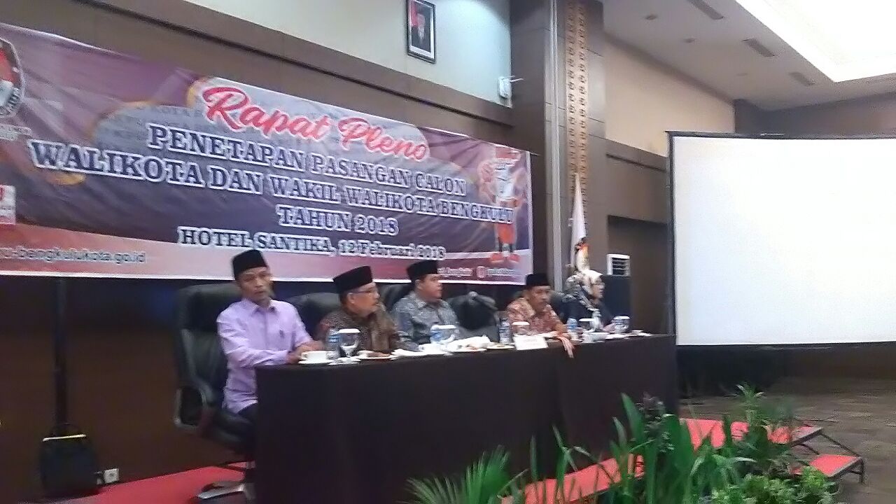 Pleno penetapan pasangan calon Wali Kota dan Wakil Wali Kota Bengkulu