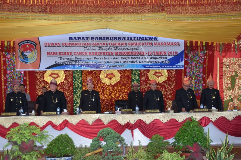 DPRD Mukomuko menggelar rapat paripurna istimewa HUT Mukomuko ke 15