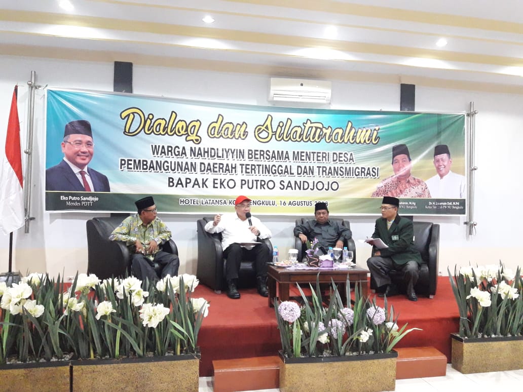 Silaturahmi Mendes PDTT Eko Putro Sandjojo bersama pengurus NU Bengkulu