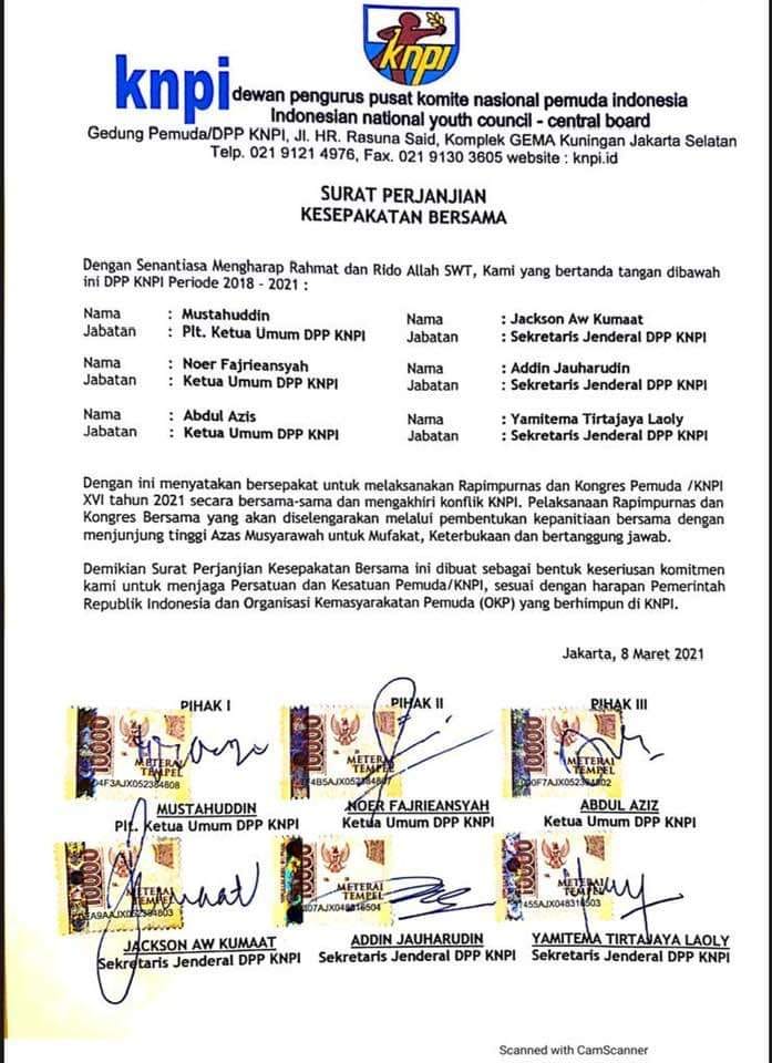 SURAT BERSAMA KNPI BERSATU