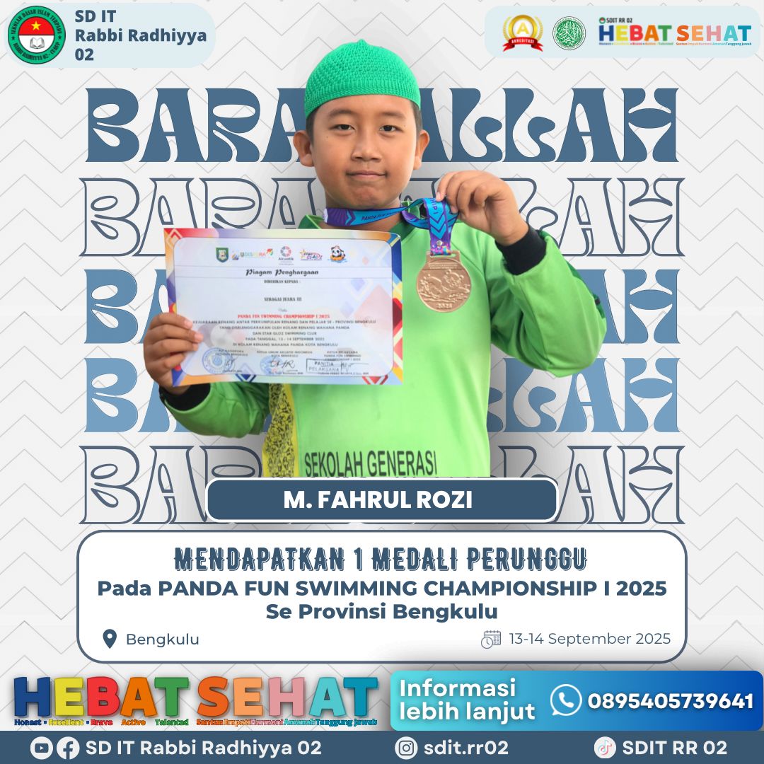 Siswa SDIT Rabbi Radhiyya 02 Rejang Lebong Borong Medali di Kejuaraan Renang Bengkulu