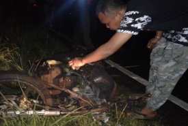 Motor Vixion hangus terbakar akibat korsleting aki / Foto : Ariyanto