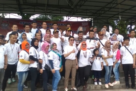 KPU Kota Bengkulu menggelar gerak jalan serentak untuk sukseskan pilkada 2018