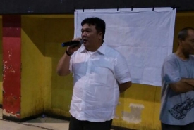 Tam Tam Ail saat memberikan sambutan dalam lomba Gaple di GOR