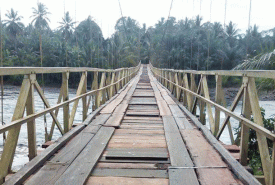 Jembatan gantung Selepa yang terletak di Desa Batatan Ulu Kecamatan Seginim, Kabupaten Bengkulu Selatan