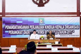 Gubernur Bengkulu saat memberikan arahan