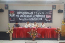 KPU Kepahiang Menyelenggarakan Bimtek Dana Kampanye Senin (10/9/18)