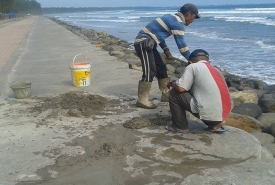 Jogging Track Pantai Panjang Yang Amblas Diperbaiki Oleh Pekerja PT RPS