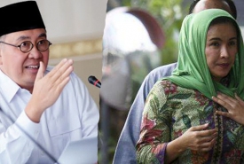 Mantan Gubernur Bengkulu Ridwan Mukti dan Istrinya