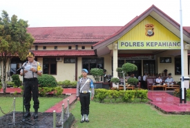 Kapolres Kepahiang AKBP Pahala Simanjuntak, S.Ik meminpin upacara apel pasukan Ops Nala 2018