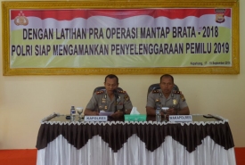 Kapolres Kepahiang AKBP Pahala Simanjuntak, S.Ik Saat Membuka Pelatihan Pra Operasi Mantap Brata 2018