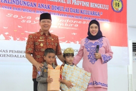 Plt. Gubernur Rohidin Mersyah hadiri Acara Puncak Peringatan Hari Anak Nasional Provinsi Bengkulu, di gedung serbaguna Pemda Bengkulu