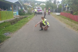 Olah TKP kecelakaan lalu lintas yang terjadi di Kepahiang Rabu (23/1/2019)