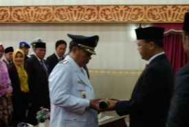 Pelantikan Budiman sebagai penjabat Wali Kota Bengkulu pada Senin (22/1/2018)
