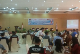 Coffee morning di hotel Horizon yang difasilitasi KPU Kota Bengkulu, Minggu (18/3/2018)