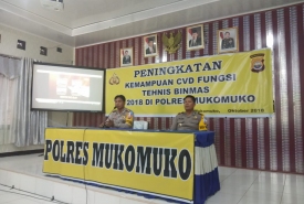 Peningkatan Kemampuan CVD Fungsi Teknis Binmas Polres MukomukoPeningkatan Kemampuan CVD Fungsi Teknis Binmas Polres Mukomuko