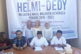 Tim pemenangan Helmi Hasan - Dedy Wahyudi menggelar jumpa pers di kantor DPC Gerindra Kota Bengkulu