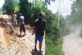Kondisi jalan di Padang Guci