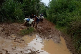 Kondisi jalan di Desa Langgar Jaya Kecamatan Bermani Ilir Kepahiang
