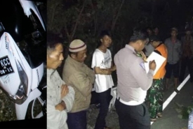 Polisi melakukan olah TKP yang menyebabkan dua warga Kaur meninggal dunia akibat lakalantas