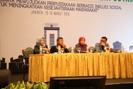 Rapat Koordinasi Nasional bidang Perpustakaan 2019 di  Birawa Assembly Hall, Hotel Bidakara, Jakarta, Jumat (15/03/2019).