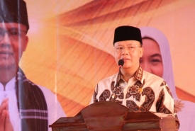 Plt Gubernur Bengkulu Rohidin Mersyah saat menyampaikan sambutan dalam halal bi halal