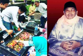 Santri PP Darussalam Kota Bengkulu saat ziarah ke makam Kiai Yusuf Abdul Aziz