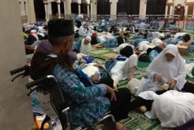 Para Jamaah Calon Haji (JCH) asal Rejang Lebong yang menginap di Masjid Raya Baitul Izzah