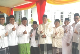 Pengurus Wilayah NU Bengkulu usai pelantikan di Rumdin Wakil Gubernur Bengkulu