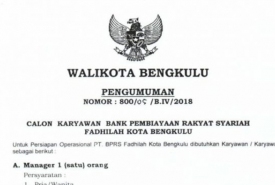Pengumuman lowongan pekerjaan
