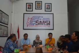 Kunjungan Dinas Kominfo dan Statistik juga Humas Provinsi Bengkulu ke kantor SMSI Bengkulu